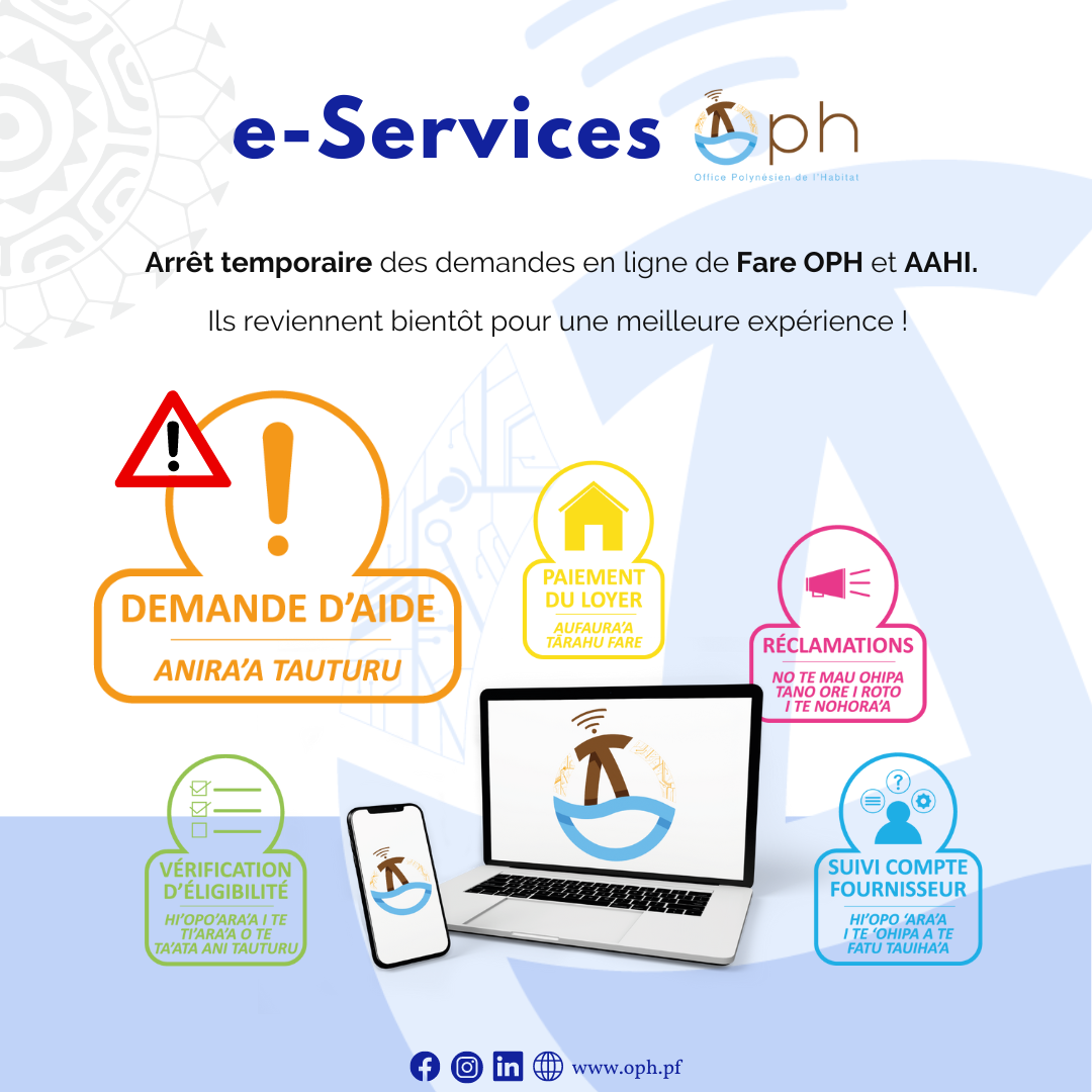 Arrêt temporaire des services en ligne de de Fare OPH et AAHI !